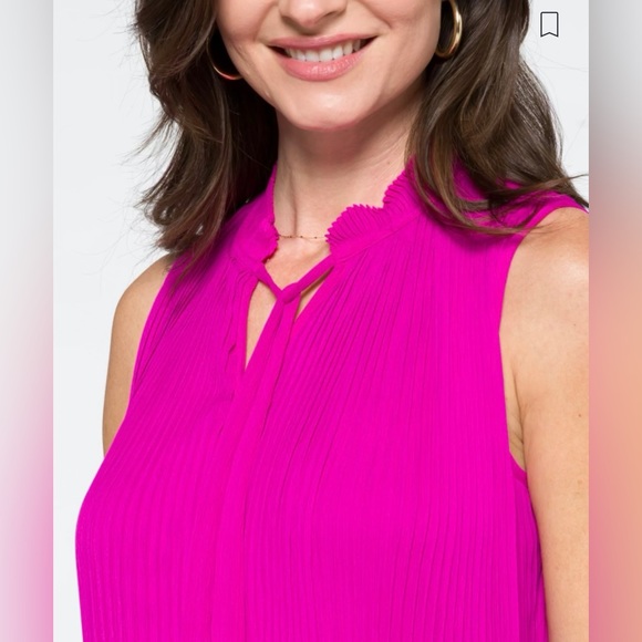 DKNY pleated fuchsia shift dress in size 8. - Picture 4 of 4